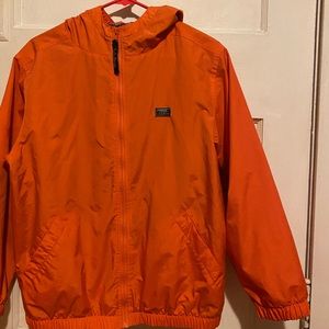 L.L Bean large kids rain jacket orange